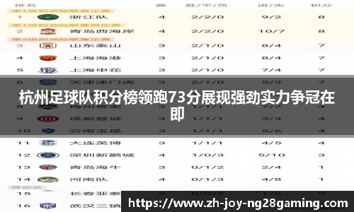 杭州足球队积分榜领跑73分展现强劲实力争冠在即